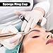Ink Ring Cups - 50Pcs Pigment Rings Microblading Pigment Glue Rings with Sponge Ink Cups Caps Permanent Makeup Tattoo Eyelash Eyebrow Extensions Medium Holder for Microblading Supplies