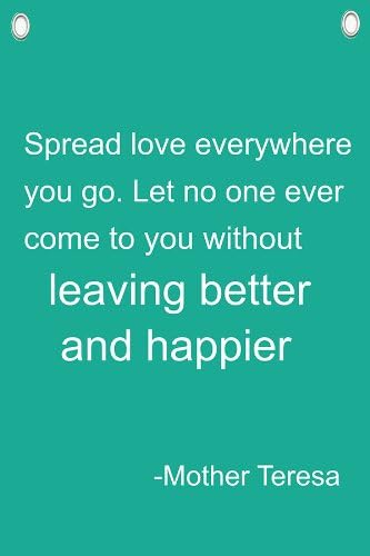 Mother Teresa Quote -"Spread Love" - Motivational Quotes - Wall Quotes Canvas Banner
