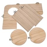 FONDOTIN 家用天然ペット踏み台 点入り 丈夫で噛み耐性あり リス インコ モモンガ用ジャンピングボード ケージ内運動不足解消スタンド