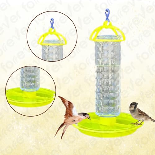 Image of FORREVER 2-in-1 Wild Bird Feeder & Waterer Combo - Hanging Green Feeder with Integrated Water Tray - Outdoor Bird Feeding Station for - Large Capacity & Easy to Clean (Combo)