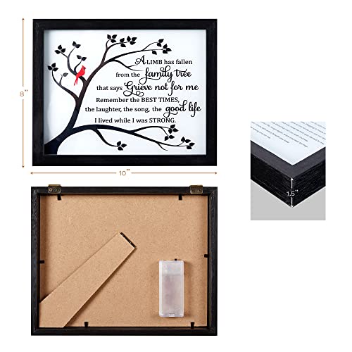 WOODEXPE Sympathy Gift LED Memorial Shadow Box Memorial Gifts for Loss of Loved One - A Limb Has Fallen