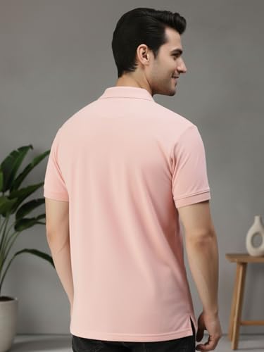 Image of Lux Cozi Men's Polo T-Shirt Regular Fit Half Sleeves with Pocket | Cotton Blend Polo Neck Collar T-Shirt for Men | Casual, Office Comfortable Breathable T-Shirt | Stylish Plain Tee