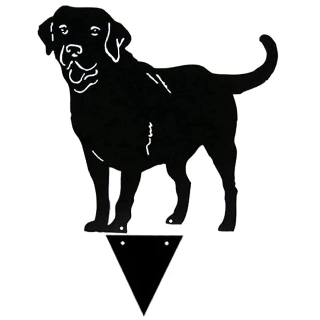 Hintyne Garden Stakes Metal Dog Stake Statue Garden Lawn Black Labrador Silhouette Decoration Animal Sculpture Outdoor Decor Yard Sign for Yard Patio, 38x37CM (BLACK)