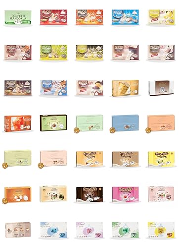 CandyFrizz Kit Confetti Mandorla per Confettate o Bomboniere – Marche Premium (Maxtris, Buratti, Crispo, Leonetti) – Gusti a Scelta per Feste – (2 Kg Quantitativo per circa 14 invitati)