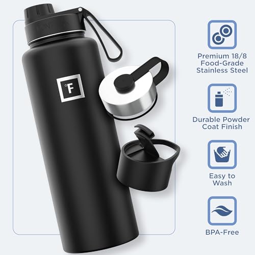 Image of IRON FLASK Camping & Hiking Hydration Flask with Spout, Wide Mouth Insulated Stainless Steel Sports Water Bottle - 40 oz Cotton Candy