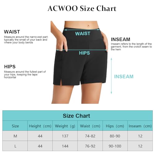 ACWOO Shorts de Baño Mujer, Pantalones Cortos de Natación para Deportes Acuáticos, Pantalones Cortos de Bikini Esenciales para Deportes Acuáticos de Secado Rápido para Surfear en la Playa，M - imagen 6