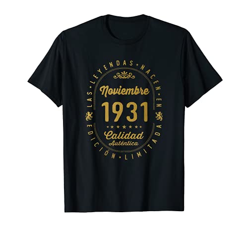 90 años Cumpleaños Las Leyendas nacen en Noviembre de 1931 Camiseta