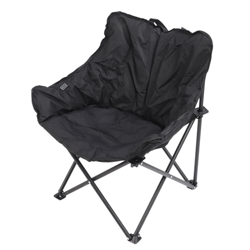 Fussbudget USB Heated Camping Chair, 3 Leves Portable Foldable Stainless Steel Oxford Fabric Cotton Heating Chair for Picnic Fishing Beach (Black)