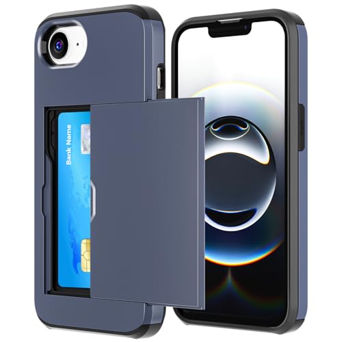 AICase for iPhone 16E Case with Card Holder [Store 2 Cards] Dual Layer Heavy Duty Protective Case Hidden Card Slot Slim Wallet Case for iPhone 16E 2025 6.1'_2