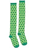 Amscan Lucky Irish Green St. Patrick's Day Shamrocks Knee High Socks, Green/Yellow Green, 23 3/4