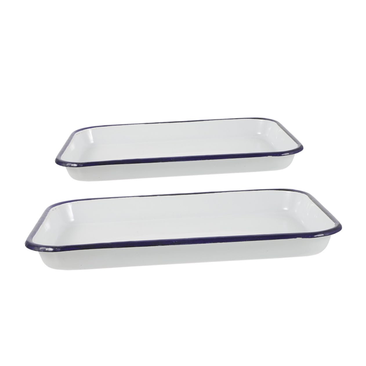 Bandejas Rectangulares Esmaltadas 20x30 Cm y 24x34 Cm Sartenes Para Horno Antiadherentes Duraderas Aptas Lavavajillas Para Hornear Asar Cocina Hogar 2 Piezas