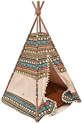 THAI Pet Teepee Handmade Size M, 48 x 48 x 80 cm TP009 Pet teepee, Dog teepee, Cat teepee, Cat bed, Dog bed, Dog tent and Dog house FREE pet toy for all purchase! Pet toy made from 100% cotton
