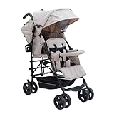 日本育児 kinderwagon DUOシティHOPII パールベージュ レインカバー付 軽量コンパクトな二人乗りべビーカー 3か月~