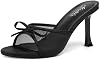 Mostrin Tacones Kitten para Mujer con Moño y Punta Redonda, Mules Vintage Sexy sin Espalda para Fiesta y Diario 2