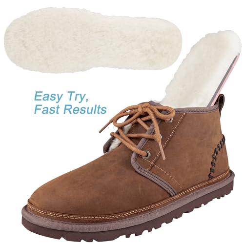 Image of Endoto 2 Pairs Sheepskin Insoles for UGG Women Slipper Replacement Inserts(Color:Pink,Size:Women10-EU41)