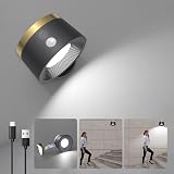 Moobibear Motion Sensor Wall Light Indoor, 3500mAh Rechargeable Battery Operated LED Wall Light, Wall Lamp Wireless with 360 ° Rotation, 3 Color Temperatures for Bedroom, Study, Corridor, Picture