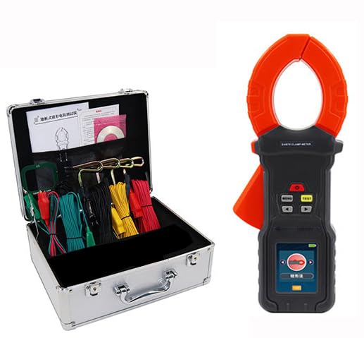 Earth Ground Resistance Testers with Clamp Resistance Range 2000Ω Three-Four-Wire Method Range 30kΩ Ground Resistance Test, Loop Resistance Test, AC Current Test, AC Voltage Test Function