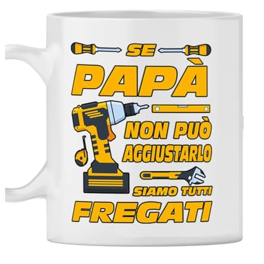 Tazza mug ceramica Papà. Idea compleanno se papà non puo aggiustarlo nessuno puo farlo. Festa del papà regalo di natale. Papà aggiustare