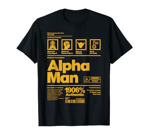 Mens Alpha African 1906 Fraternity Information Description T-Shirt