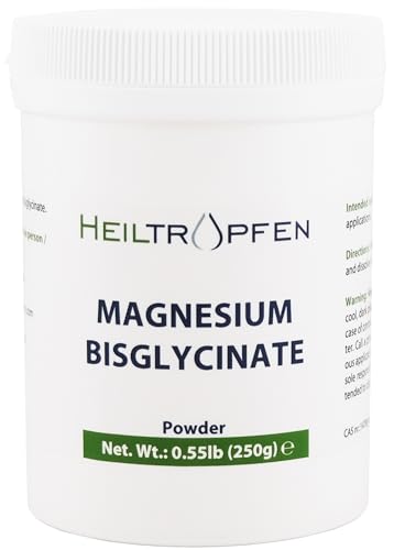 Glicinato di magnesio come bisglicinato di magnesio | 0,55 libbre - 250 g | Polvere di cristallo solubile in acqua | Heiltropfen®