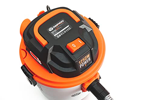 Aspirateur Eau et poussière Daewoo DAVCW90-15L 15L | Aspirateur Sec et Humide de 1250 W | Large Gamme d'accessoires, Tuyau d'aspiration de 1,5 m | Fonction de soufflage - Image 6
