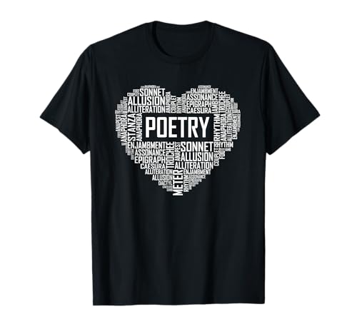 Poetry Heart Lover Gift Poet Writing Poem Writer Gifts T-Shirt