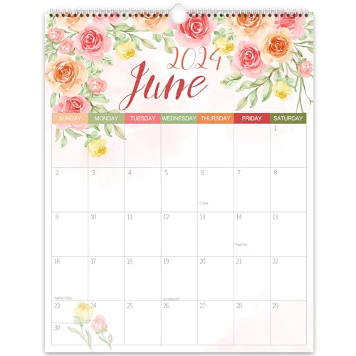 Guasslee Wall Calendar 2024-25, 2024 Wall Calendar, 19-Month Academic Wall Calendar From 2024 Jun - 2025 Dec, 14" X 11.5" Monthly Planner With Corner Protectors, Thick Paper For Home School Office