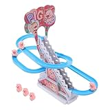 Ensemble de jeu : combine une piste coulissante et une fonction d'escalade, offrant de multiples de jouer et répondant à divers intérêts et groupes , aventure sur piste de voiture avec ours en d'escaliers, jeu de toboggan portable avec ours pour divertissement de voyage