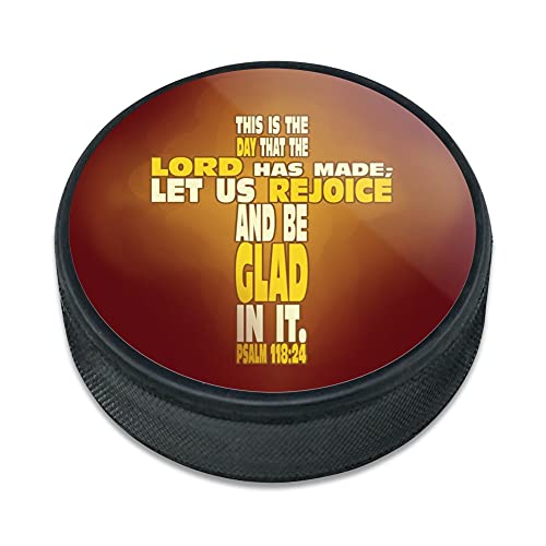GRAPHICS & MORE This is Day Lord Made Bible Cross Psalm Ice Hockey Puck