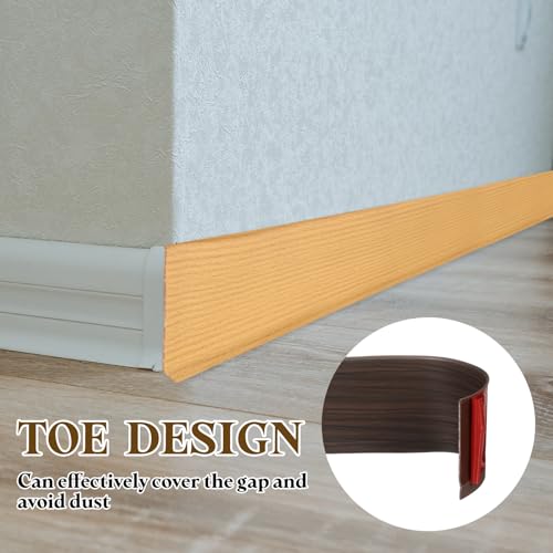Moldura de vinilo flexible autoadhesiva nogal negro para base de pared 6