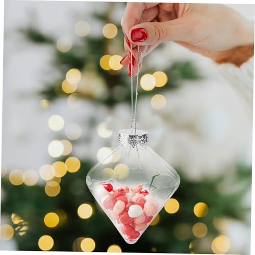 Boules de Noël transparentes lot de 8 déco créative plastique - 7