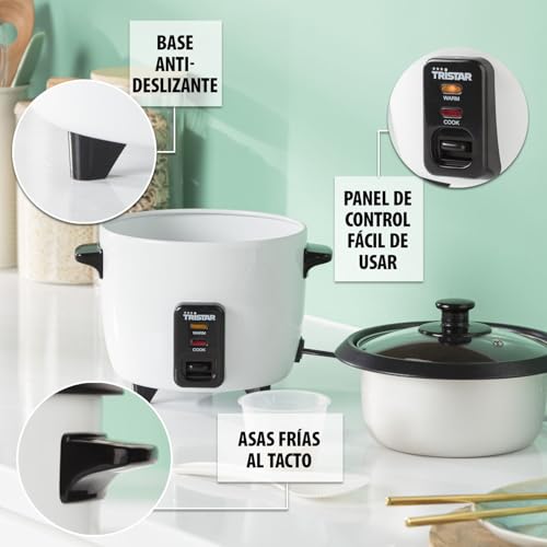 Tristar RK-6117 - Arrocera, Capacidad 0.6 litros, Función para Mantener el Calor, Apagado Automático, incluye Taza Medidora, Espátula y Cuchara, 300 W - imagen 4