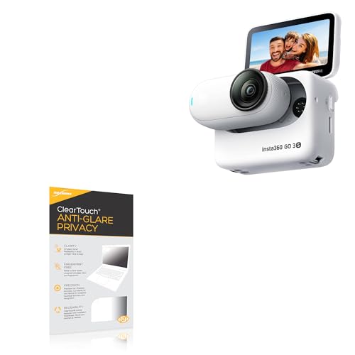 BoxWave Screen Protector Compatible with Insta360 GO 3S - ClearTouch Anti-Glare Privacy (2-Pack), Privacy Screen Protector Flexible Film Anti-Glare