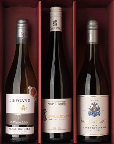 Coffret Cadeau Vin - Les Perles des Vins Allemands - 3 bouteilles de vin blanc avec 2 Pinot Gris et 1 Pinot Blanc (3 x 0.75 l) Cover