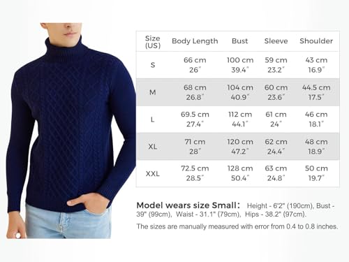 Men Turtleneck Sweater Merino Wool Knit Sweaters Fall Winter Warm Long Sleeve Pullover Knitted Tops4