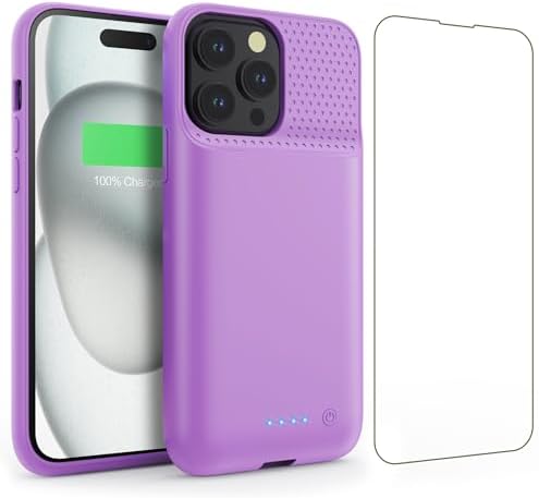 Feob Coque Batterie pour iPhone 15 Pro【Charge Rapide 15W & Puissa...