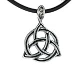 Exoticdream Triquetra Celtic II Knot Trinity Triskele Pewter Pendant + 18