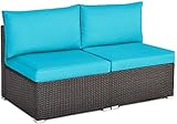 Multifunktionales Sofa-Set: 2-teiliges Armlederstuhl könnte separat oder als Ergänzung für mehrstufige Möbel verwendet werden. Mit kompakter Größe ist es geeignet, in Ihrem Balkon als zusätzlicher Loungebereich für bequeme Sitzgelegenheiten aufzunehmen.