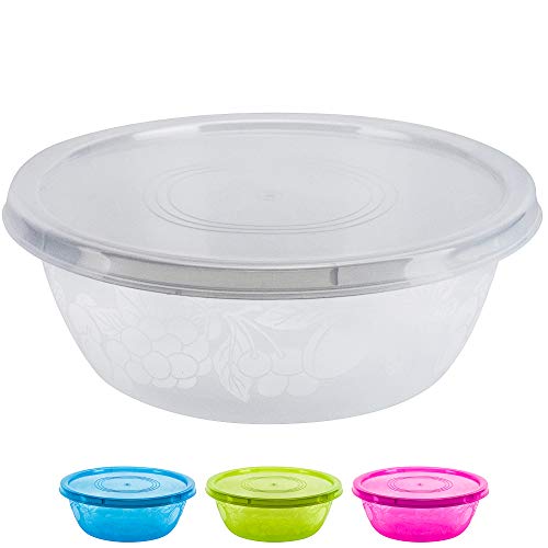 DecorRack Serving Bowl with Lid, Extra Large Pasta, Salad, Snack Bowl, Dough Kneading