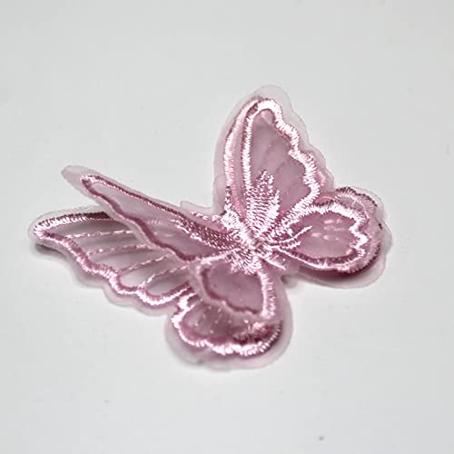 Sunmove 10Pcs Embroidery Butterfly Sew On Patch Badge Wedding Bridal Dress Embroidered Applique Sewing Craft Diy (Light Pink, 2.36 X 1.96Inch) #TOP1