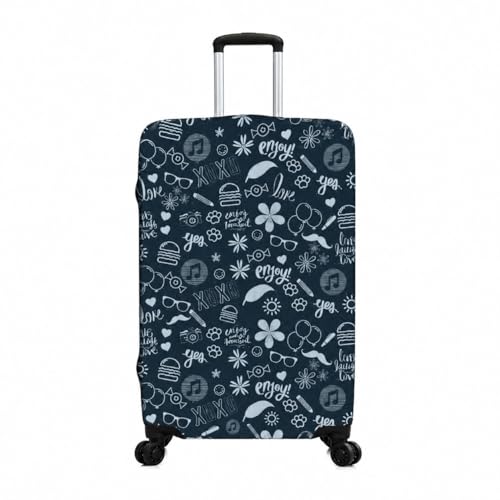 Image of Printed Luggage Cover for Traveling Bag & Suitcase - Stretchable & Scratchproof Trolley Protector with Velcro Lock & Lightweight Washable Material(Suitcase Not Included, Only Cover in Product)