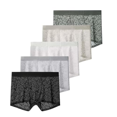 Quick-drying Ice Silk Underwear Mens Ultra-Thin Semi See Through Ice Silk Viscose Comfortable Soft Seamless Trunks Underwear