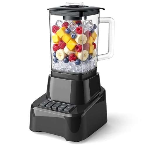 Image of NEWBULIG 6.8 Cup Professional Blender for Smoothies, Full-Size Kitchen Blender with 850 Peak Watts & 54oz Large Glass Pitcher, 4 Speeds with Pulse for Ice Crushing Frozen Fruits, Dishwasher Safe