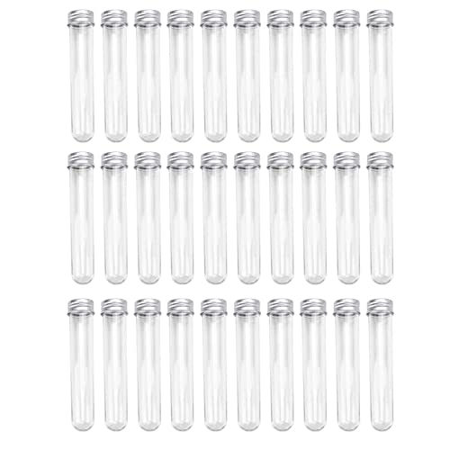 Jkjhbhged 30 PCS Test Tubes 45Ml Plastic Test Tubes Single Test Tubes with Lids Sample Storage Tube Transparent Tubes Set