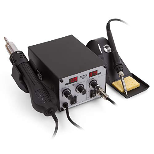Accta 301 Hot Air Digital Rework Soldering Station Iron Hot Air Gun 450W, 220V for Cell Phone Repair