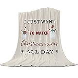Photo Gallery fjauoq coperta in microfibra, 76 x 101 cm, con scritta "i just want to watch christmas movies all day snowman snowflake beige" in microfibra, calda, accogliente, leggera, per divano, letto, campeggio, Photo Gallery fjauoq coperta in microfibra, 76 x 101 cm, con scritta "i just want to watch christmas movies all day snowman snowflake beige" in microfibra, calda, accogliente, leggera, per divano, letto, campeggio,