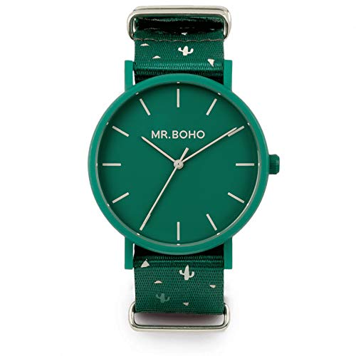Reloj mr. boho 30a-cc cactus gomato esf. verde correa nato