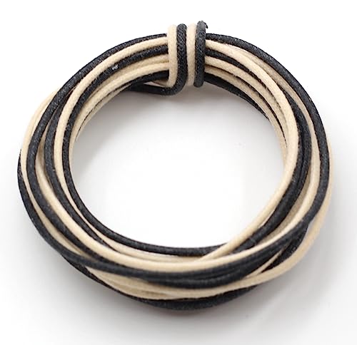 The Art Of Tone Gavitt Pushback Cloth Wire for Electric Guitar, 22awg Pre-tinned Stranded Copper Wire, 6 feet of Each Color, Black/White The Art Of Tone Gavitt Pushback Cloth Wire for Electric Guitar, 22awg Pre-tinned Stranded Copper Wire, 6 feet of Each Color, Black/White