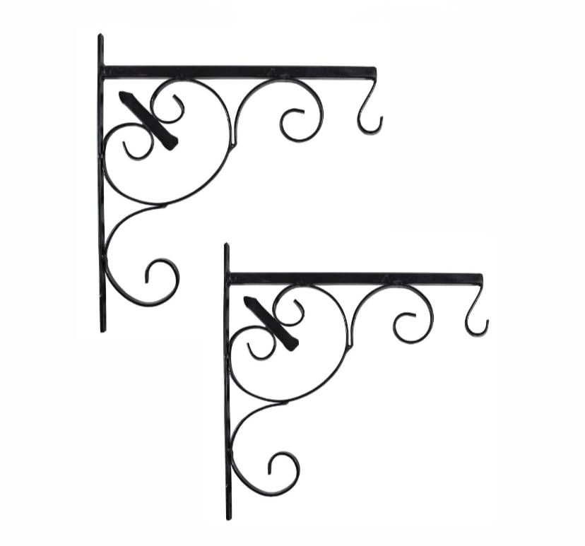 Amass HANDICRAFTS® Modern Style Iron Wall Bracket for Bird Feeders & Houses, Home & Garden Decor (Set of 2)