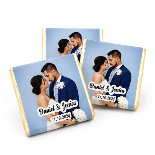 Custom Photo Chocolate, Personalized Chocolate, Customizable Wedding Gift with Your Photo for Guests...